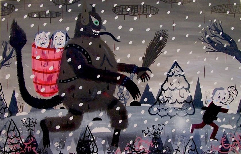 "BLABSHOW---RUN! KRAMPUS RUN! Painting" is copyright ©2008 by Kevin Scalzo.  All rights reserved.  Reproduction prohibited.