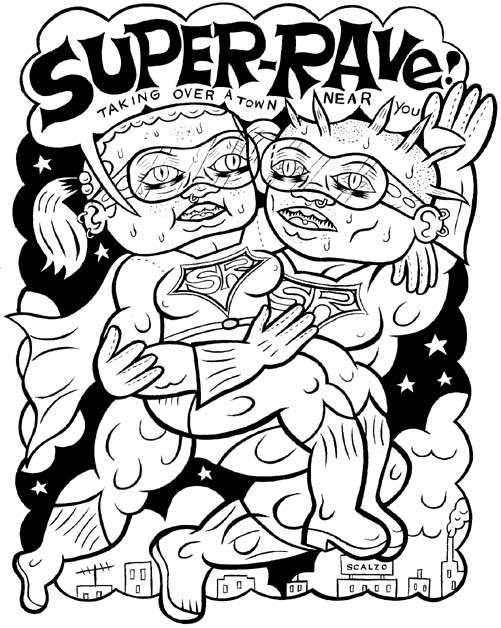 "Super-Rave Illo" is copyright ©2008 by Kevin Scalzo.  All rights reserved.  Reproduction prohibited.