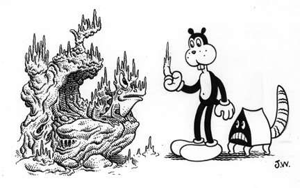 "MAGIC ROCKS" is copyright ©2008 by Jim Woodring.  All rights reserved.  Reproduction prohibited.
