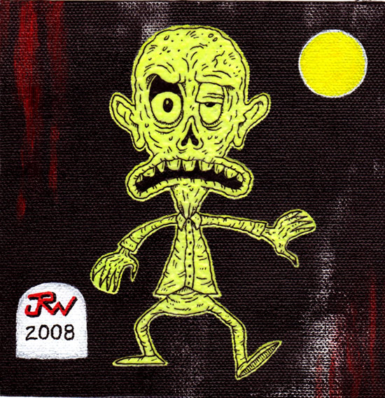 "Glow-in-the-dark Zombie" is copyright ©2008 by J.R. Williams.  All rights reserved.  Reproduction prohibited.