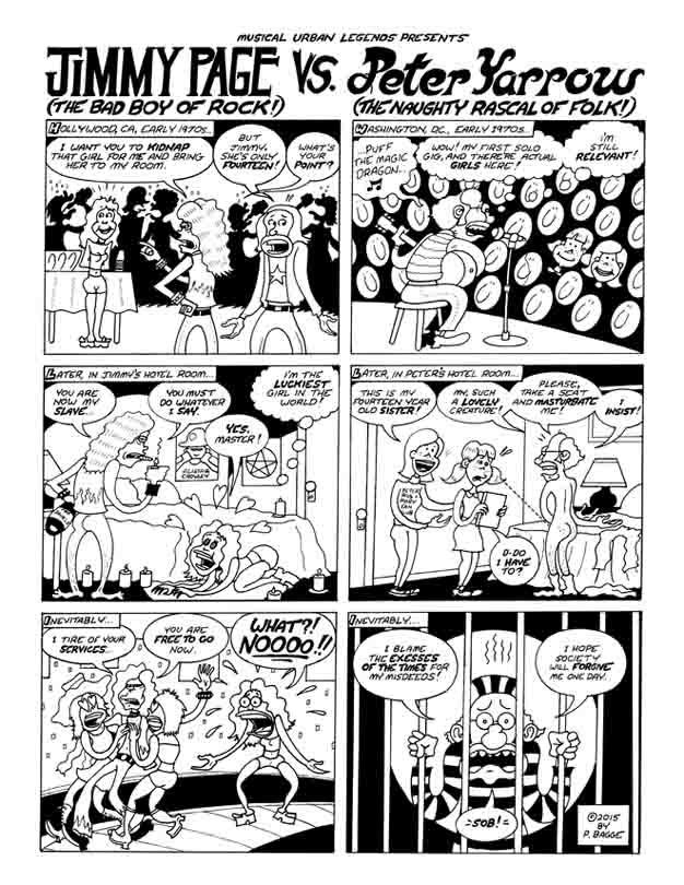 "MUL- Jimmy Page v. Peter Yarrow" is copyright ©2008 by Peter Bagge.  All rights reserved.  Reproduction prohibited.