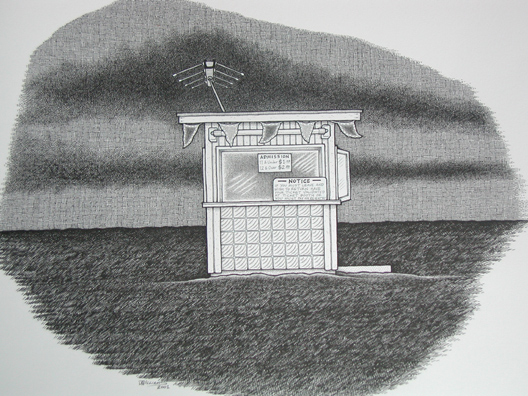 "DRIVE-IN-framed pen & ink" is copyright ©2008 by J.R. Williams.  All rights reserved.  Reproduction prohibited.