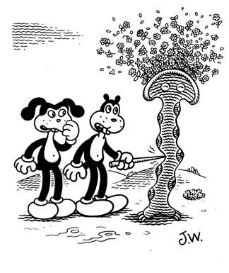 "FLOWERPOT" is copyright ©2008 by Jim Woodring.  All rights reserved.  Reproduction prohibited.