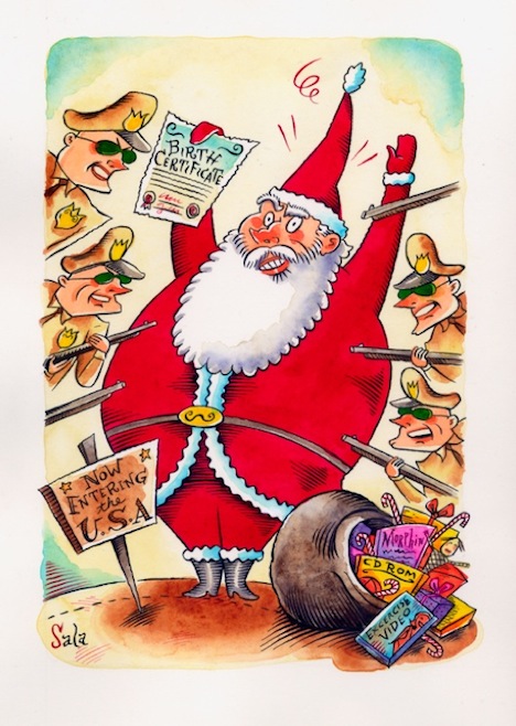 "Santa at the Border" is copyright ©2008 by Richard Sala.  All rights reserved.  Reproduction prohibited.