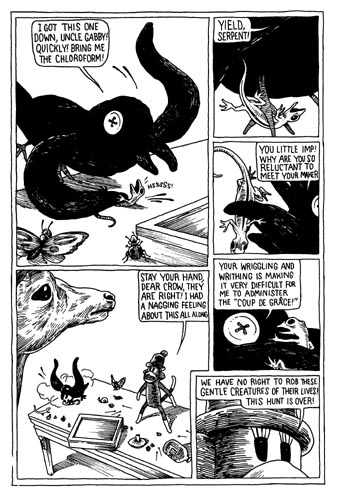 "Yield, serpent!" is copyright &copy;2008 by Tony Millionaire.  All rights reserved.  Reproduction prohibited.