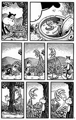 "FRANK AND HOW IT GOT THERE p. 3" is copyright ©2008 by Jim Woodring.  All rights reserved.  Reproduction prohibited.