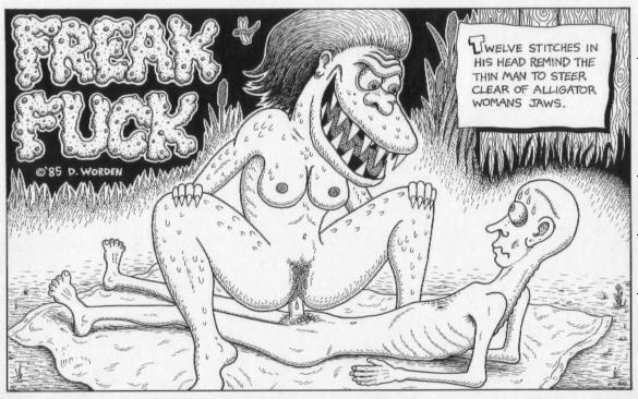 "Freak Fuck, with Alligator Woman" is copyright ©2008 by Dennis Worden.  All rights reserved.  Reproduction prohibited.