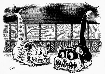 "BUMPER CATS" is copyright ©2008 by Jim Woodring.  All rights reserved.  Reproduction prohibited.