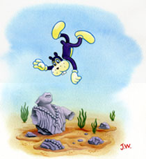 "COLOR DIVE" is copyright ©2008 by Jim Woodring.  All rights reserved.  Reproduction prohibited.
