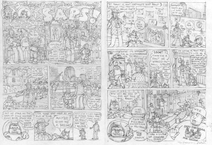"'21st Century Saps' layout pages" is copyright ©2008 by Kim Deitch.  All rights reserved.  Reproduction prohibited.