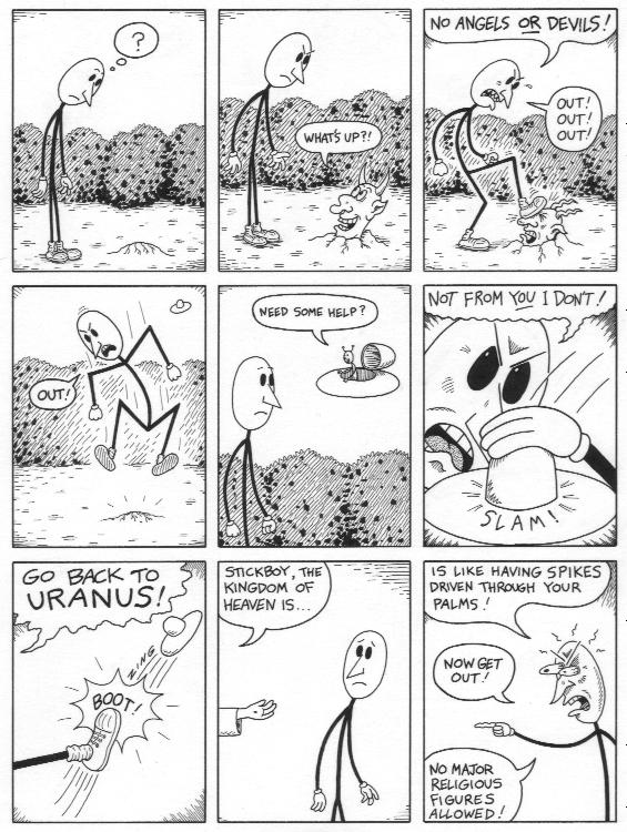 "Stickboy #3 page 4" is copyright ©2008 by Dennis Worden.  All rights reserved.  Reproduction prohibited.