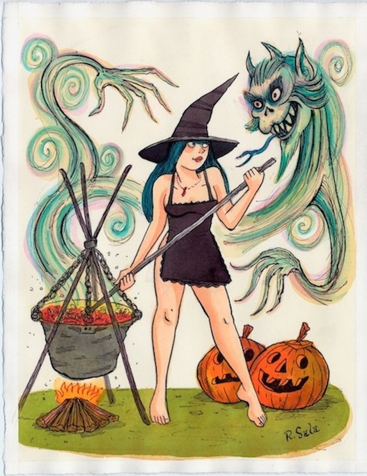 "Pretty Spooky Series - Cauldron" is copyright ©2008 by Richard Sala.  All rights reserved.  Reproduction prohibited.