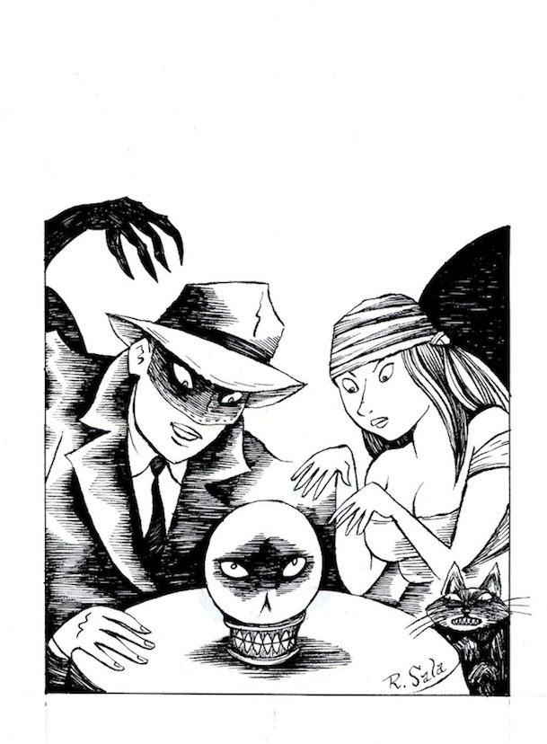 "Mr. Murmur: The Crystal Ball Murders" is copyright ©2008 by Richard Sala.  All rights reserved.  Reproduction prohibited.